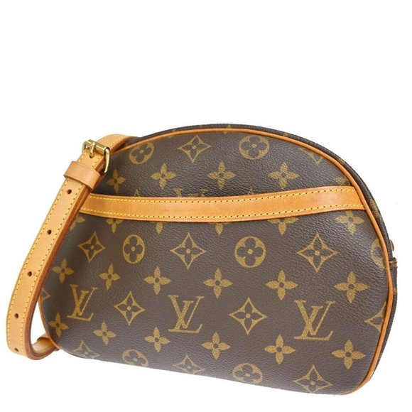 LOUIS VUITTON Blois Crossbody Shoulder Bag Monogram Leather Brown M51221 76EA450 - Picture 1 of 16